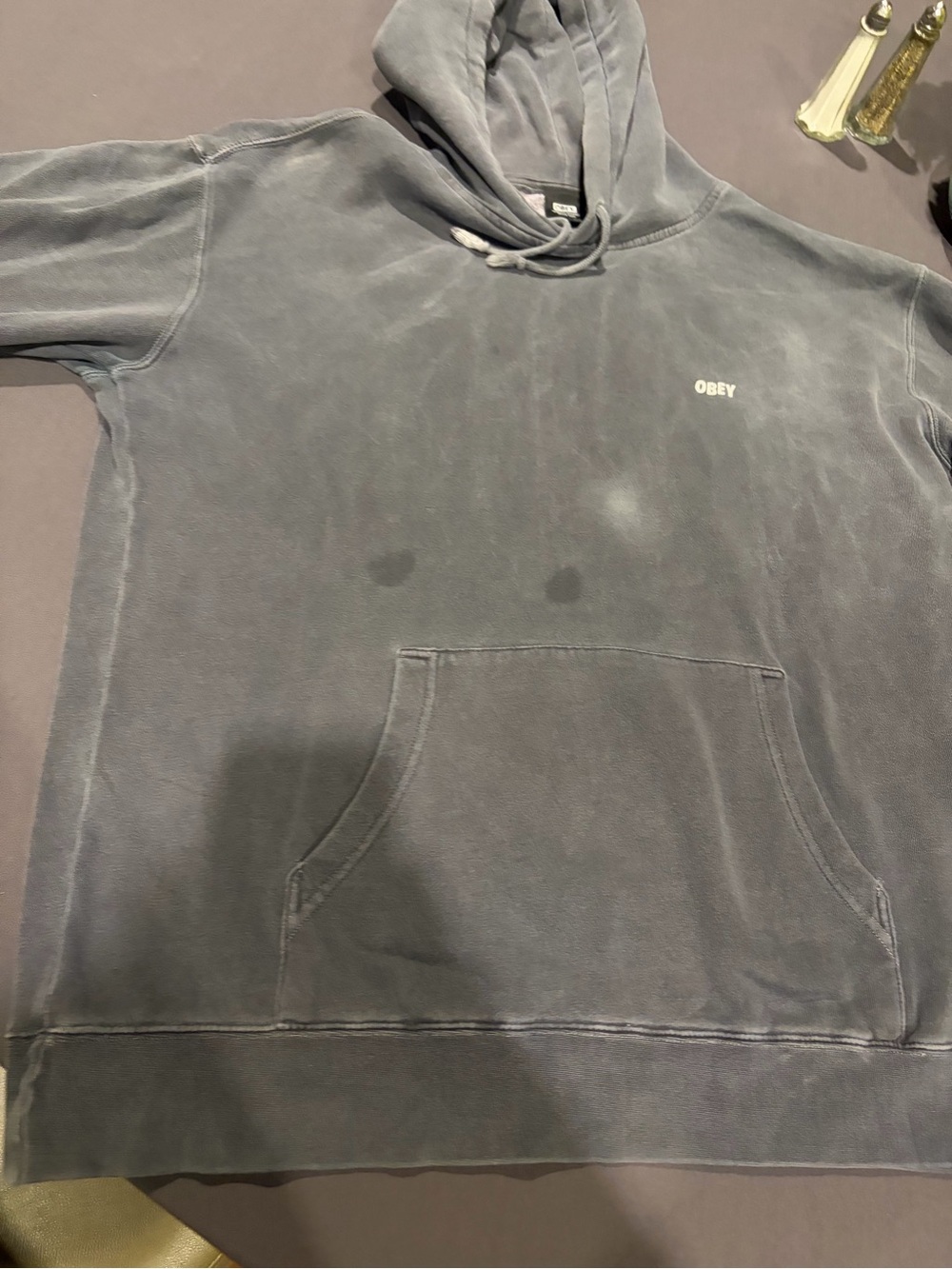 Obey streetwear designer pullover hoodie sweatshirt size large